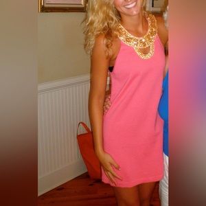 Tibi coral/pink beaded dress size XS